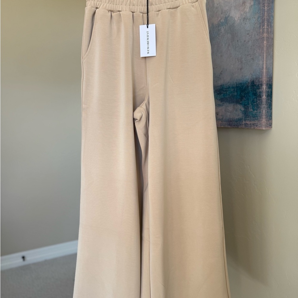 WeWoreWhat Wide Leg Pants in Beige